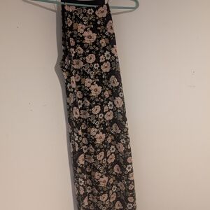 Forever 21 Black and Cream Floral Bodycon Midi Dress Size Small